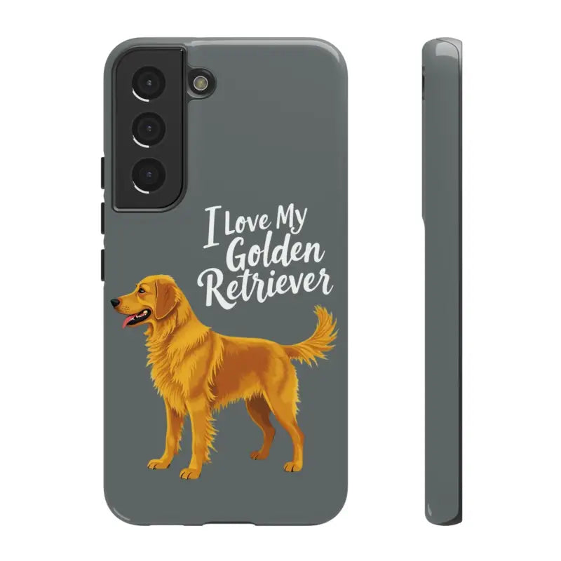 Gray Phone Case Featuring Golden Retriever Design for iPhone 16 Pro product image