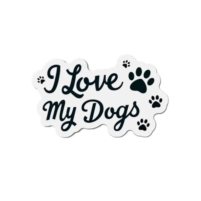 I Love My Dogs Sticker with Paw Prints designed for dog lovers and pet enthusiasts