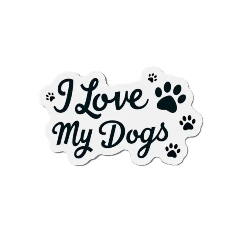 I Love My Dogs Sticker featuring paw prints for dog lovers and pet enthusiasts