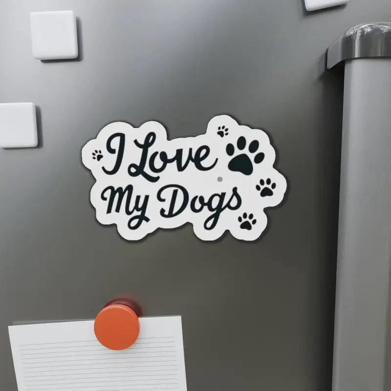 I Love My Dogs magnet featured on the I Love My Dogs Sticker with Paw Prints product