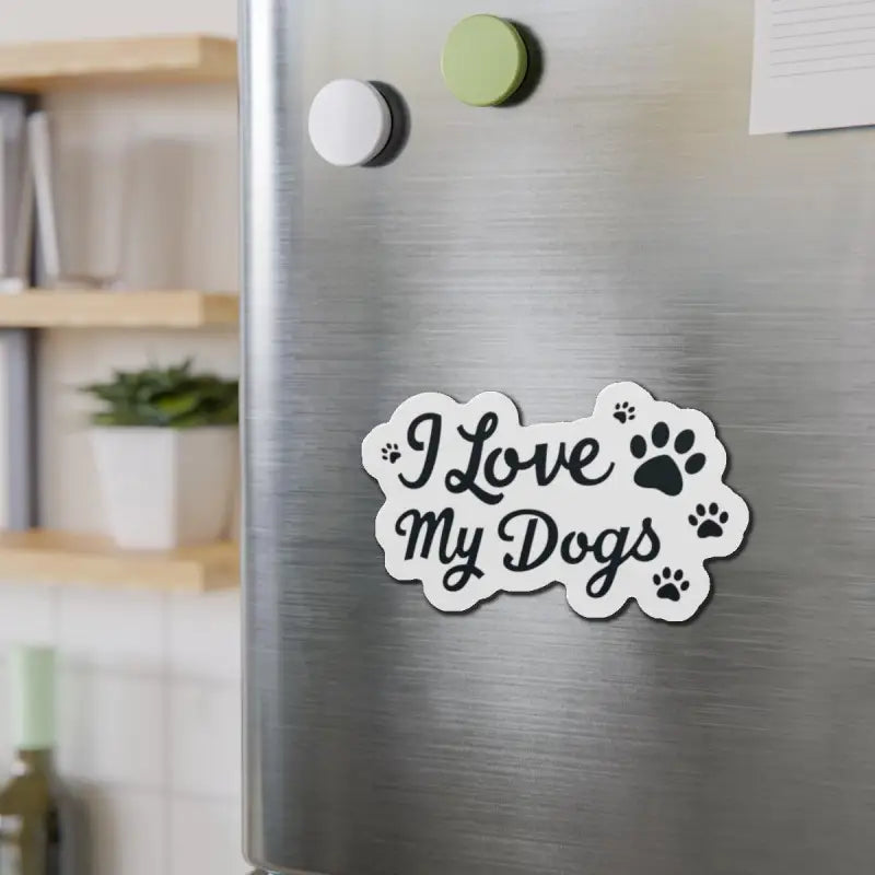 I Love My Dogs magnet featured on I Love My Dogs Sticker with Paw Prints product