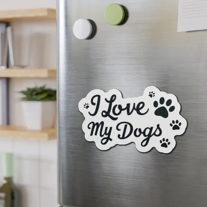 I Love My Dogs magnet featured on I Love My Dogs Sticker with Paw Prints product