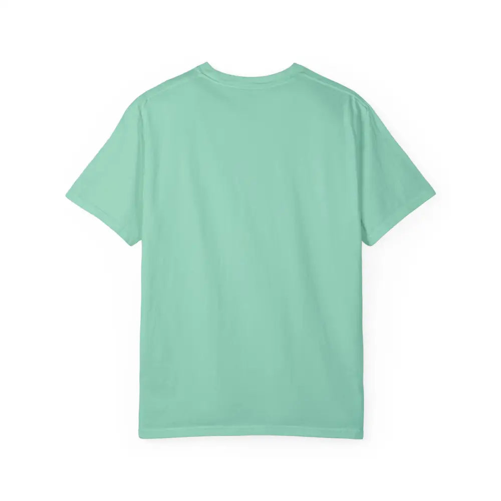 Mint green Island Reef Unisex Garment Dyed Eat Beach Relax Repeat Tee displayed