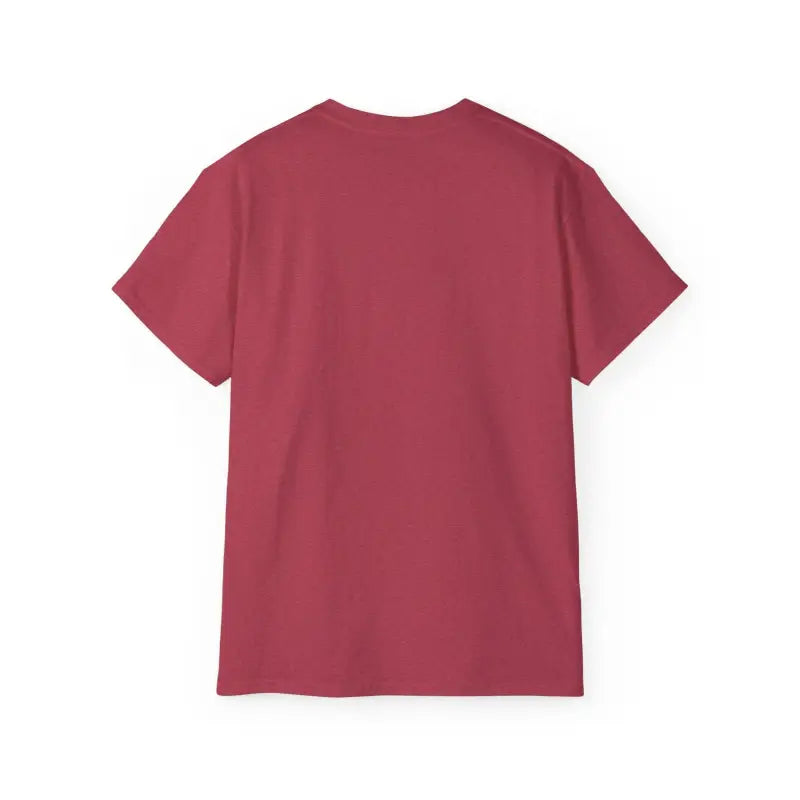 Maroon short-sleeved t-shirt featuring Monstera leaf design for plant enthusiasts