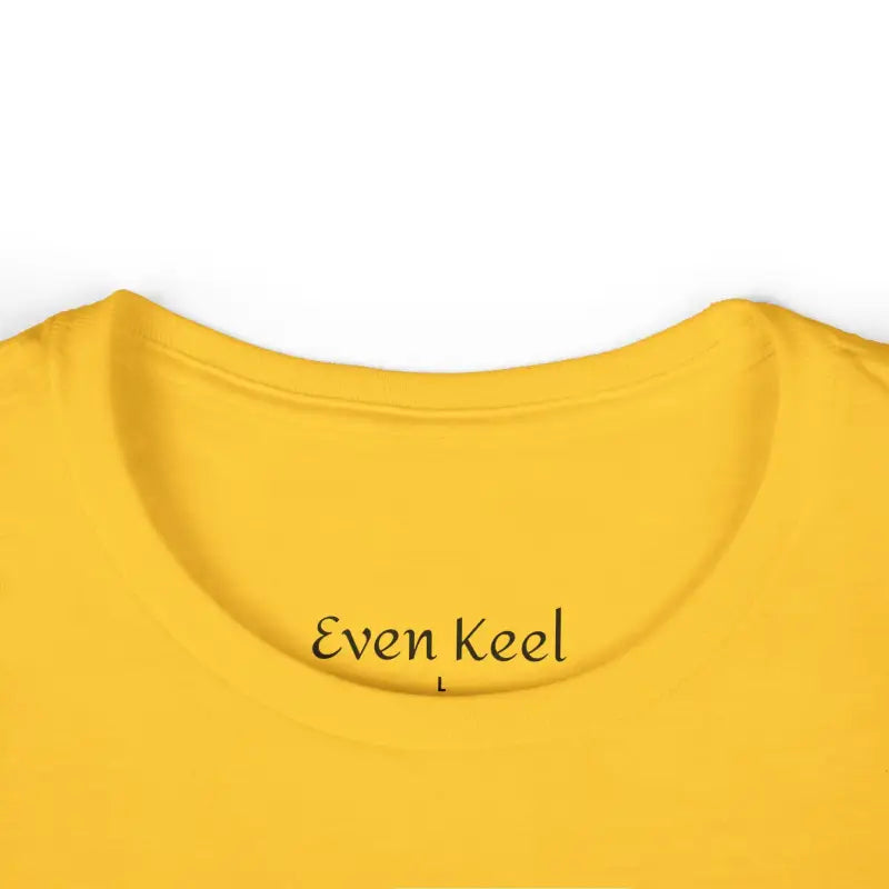 Yellow t-shirt neckline of Light Blue Women’s Gardening Tee Life Is Better In The Garden