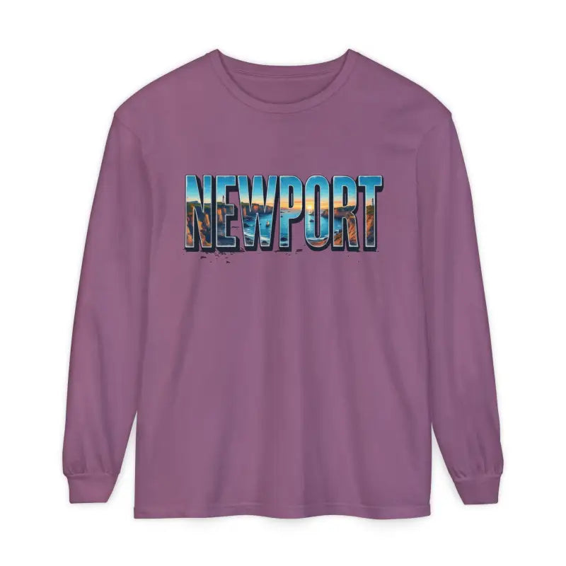 Yellow Long Sleeved Shirt featuring Newport Graphic design for casual style