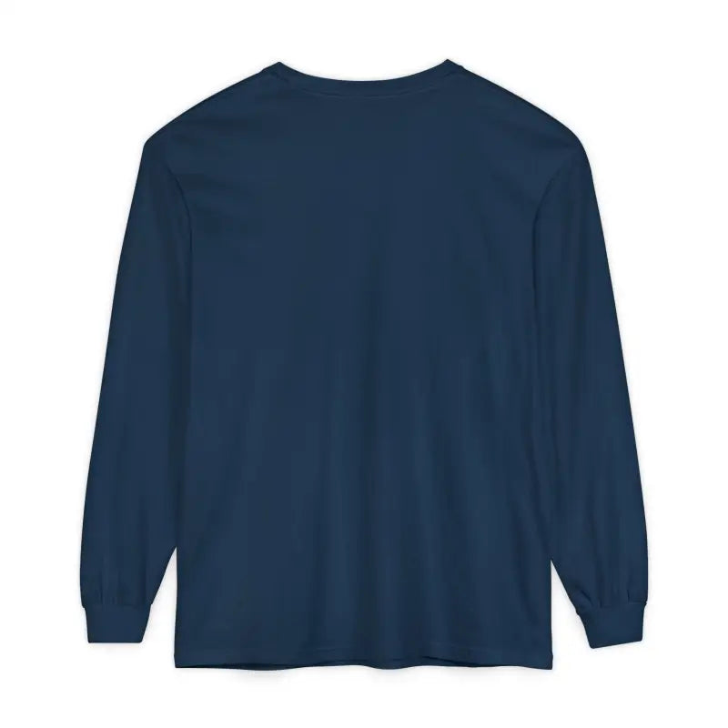Navy blue long-sleeved shirt displayed with Yellow Long Sleeved Shirt with Newport Graphic