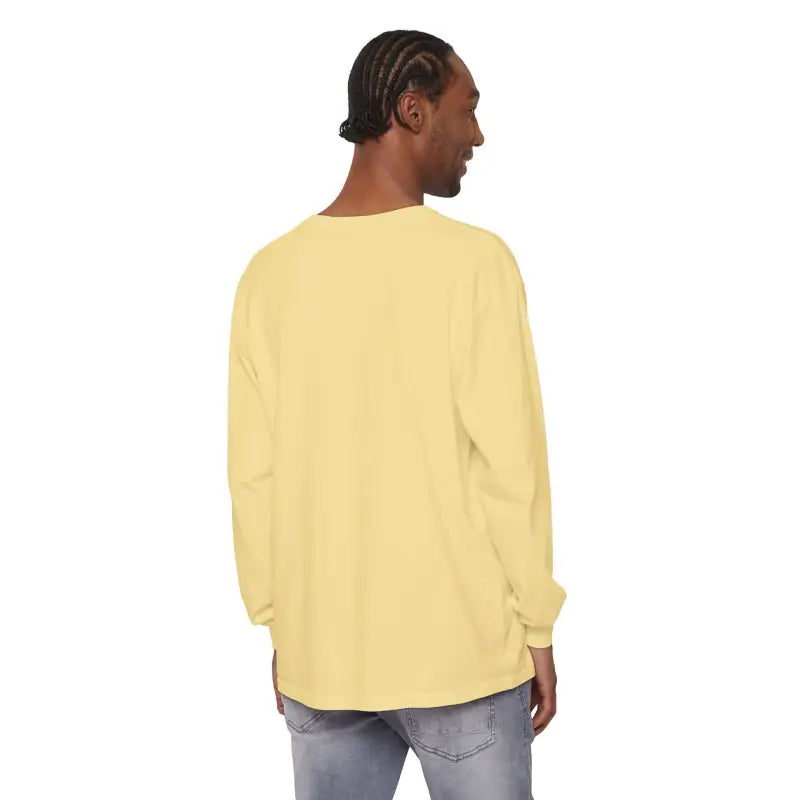 Yellow long-sleeved shirt featuring Newport graphic design for stylish casual wear