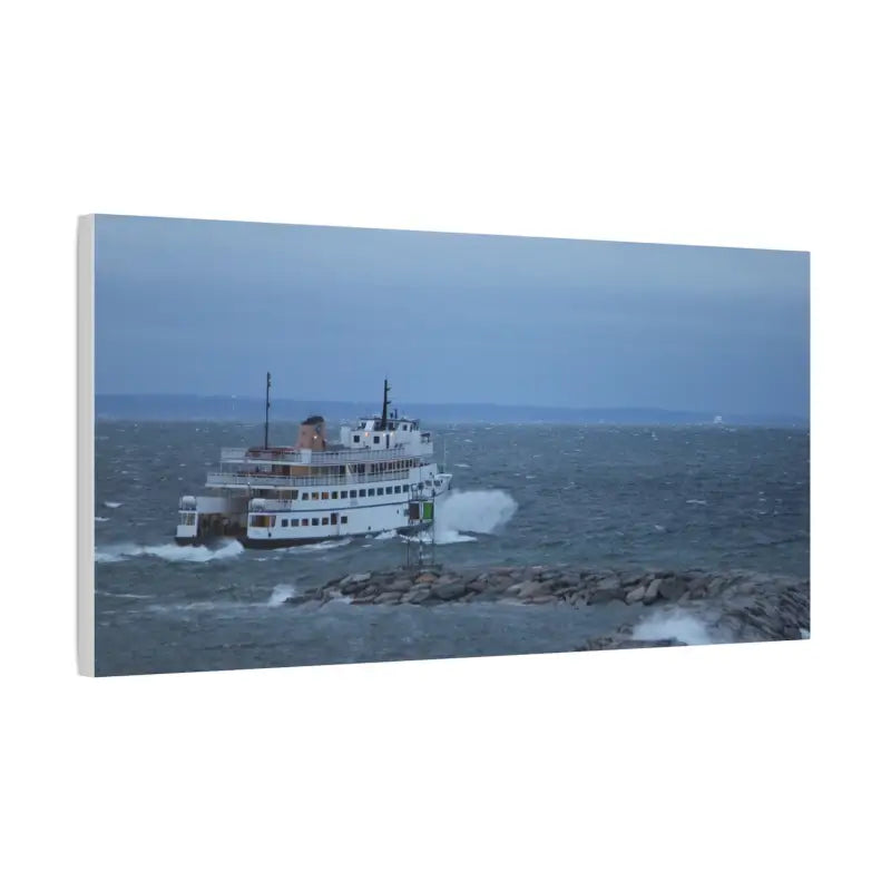 Canvas print of M/V Anna C Block Island Ferry in rough seas for nautical home decor