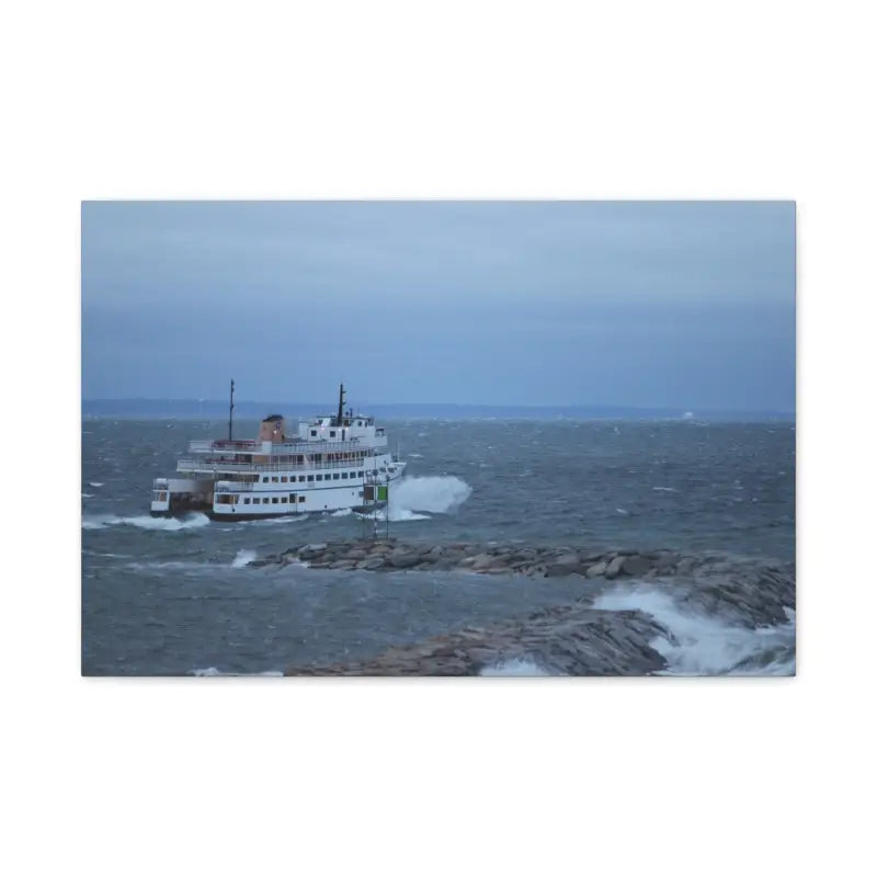Ferry M/V Anna C navigating choppy waters for Block Island departure, nautical decor