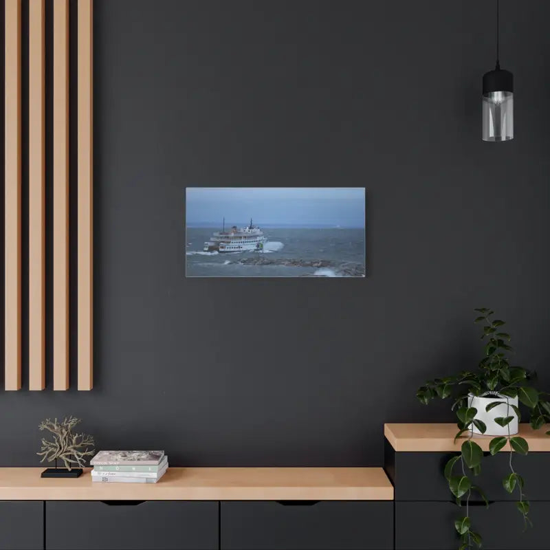 Canvas print of M/V Anna C Block Island Ferry on water for nautical home decor