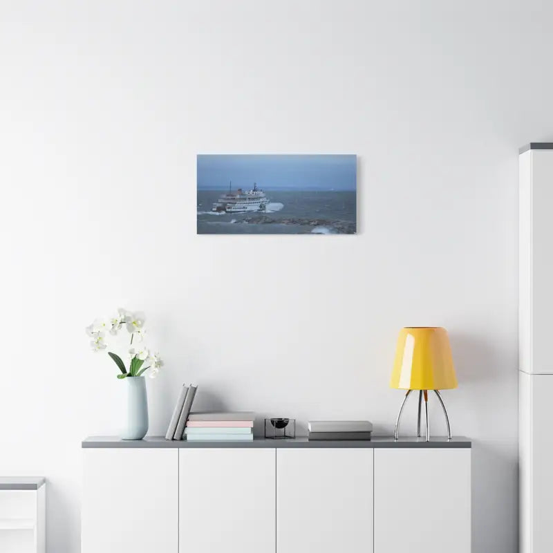 Canvas print of M/V Anna C Block Island Ferry depicted in nautical home decor