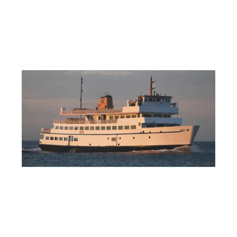 White passenger ferry M/V Anna C Block Island Ferry displayed in Ocean Cruiser Decor
