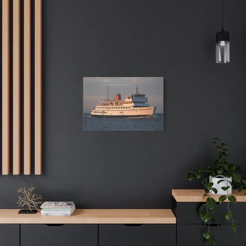 Framed photograph of M/V Anna C Block Island Ferry for ocean cruiser decor
