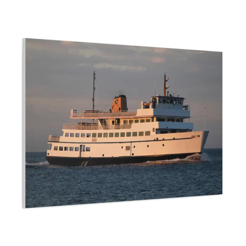White passenger ferry M/V Anna C Block Island Ferry featured in Ocean Cruiser Decor
