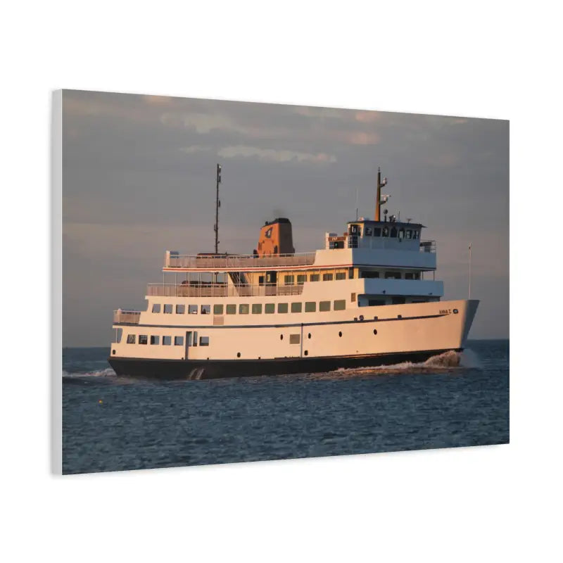 White passenger ferry M/V Anna C Block Island Ferry featured in Ocean Cruiser Decor