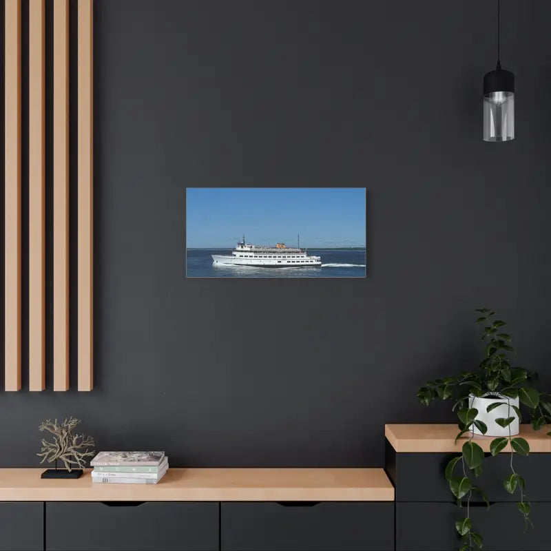 Ferry boat canvas print of M/V Carol Jean on a busy day, perfect nautical decor