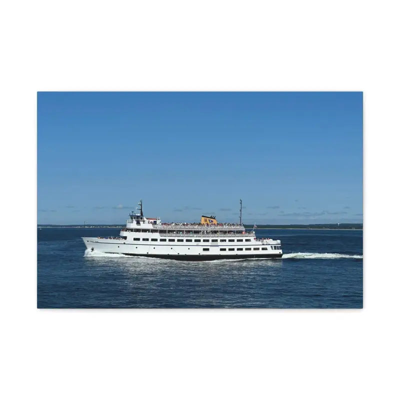 White passenger ferry M/V Carol Jean on a busy day for nautical decor