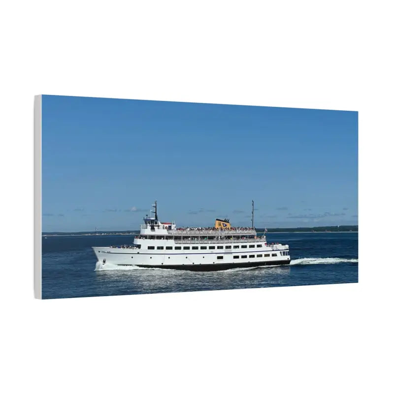White passenger ferry M/V Carol Jean on a busy day, featured in nautical canvas decor