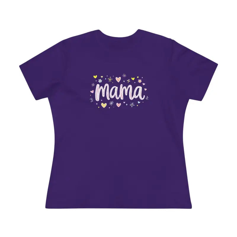 Purple Mama Heart Women’s T Shirt featuring a stylish mama design for casual wear
