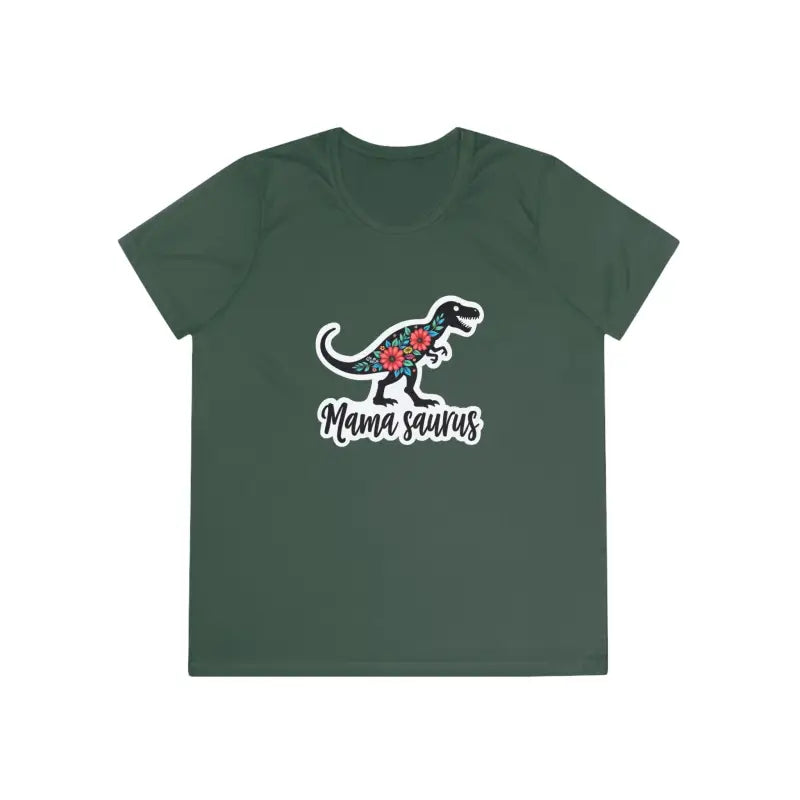 Green Mama Saurus Rex Style Quick Dry Dinosaur T Shirt with vibrant dinosaur graphic