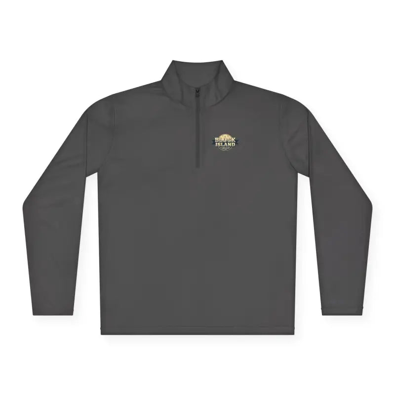 Gray long-sleeved pullover from Men Simple Block Island Quarter Zip Pullover collection