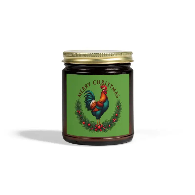 Christmas Rooster Candle made of Coconut Apricot Wax for festive decor and ambiance
