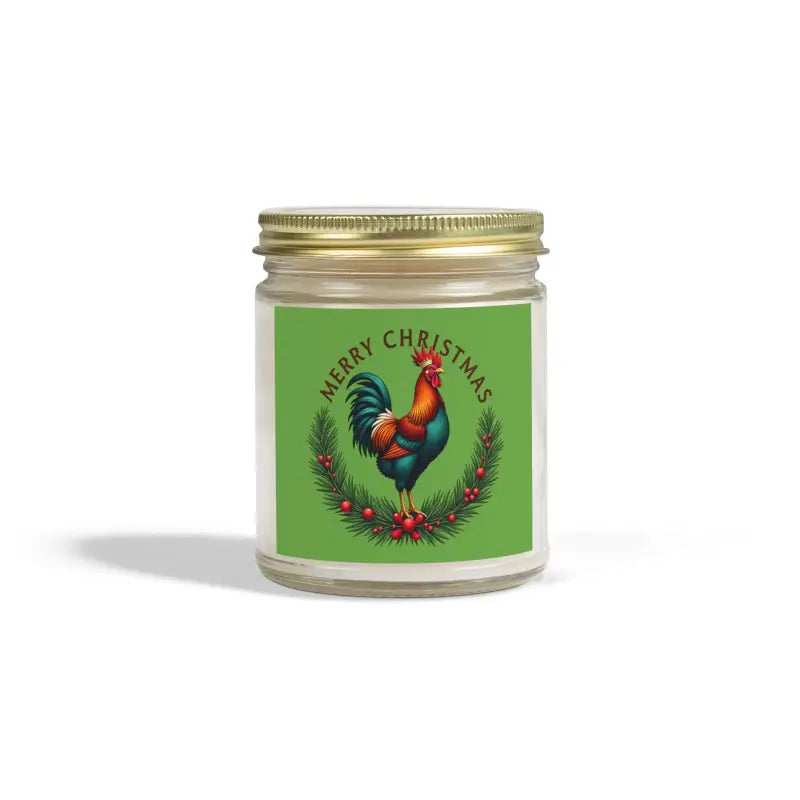 Christmas Rooster Candle made of Coconut Apricot Wax from Merry Christmas Chicken Candle