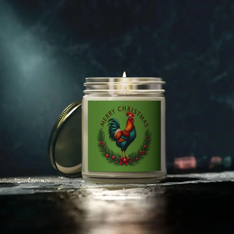 Christmas rooster candle in Merry Christmas Chicken Candle Coconut Apricot Wax