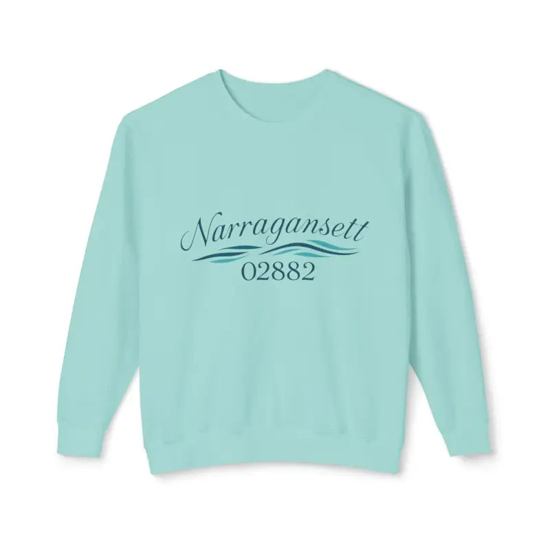 Light blue Narragansett 02882 unisex lightweight crewneck sweatshirt, cozy and stylish