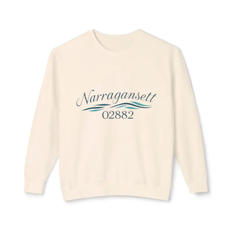 Beige crewneck sweatshirt from Narragansett 02882, featuring a cozy and stylish design