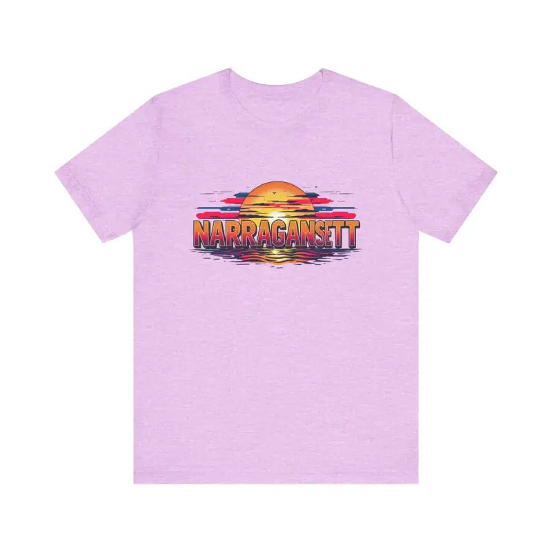 Lilac t-shirt featured in the Narragansett Sunset Unisex Jersey Tee collection