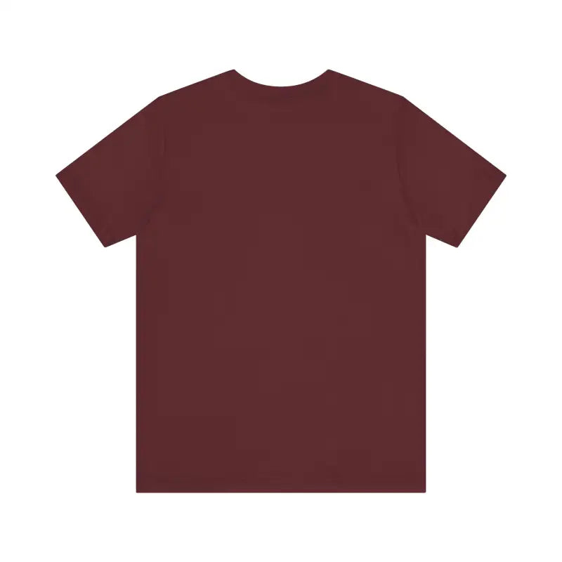 Maroon t-shirt from Narragansett Sunset Unisex Jersey Tee collection displayed elegantly