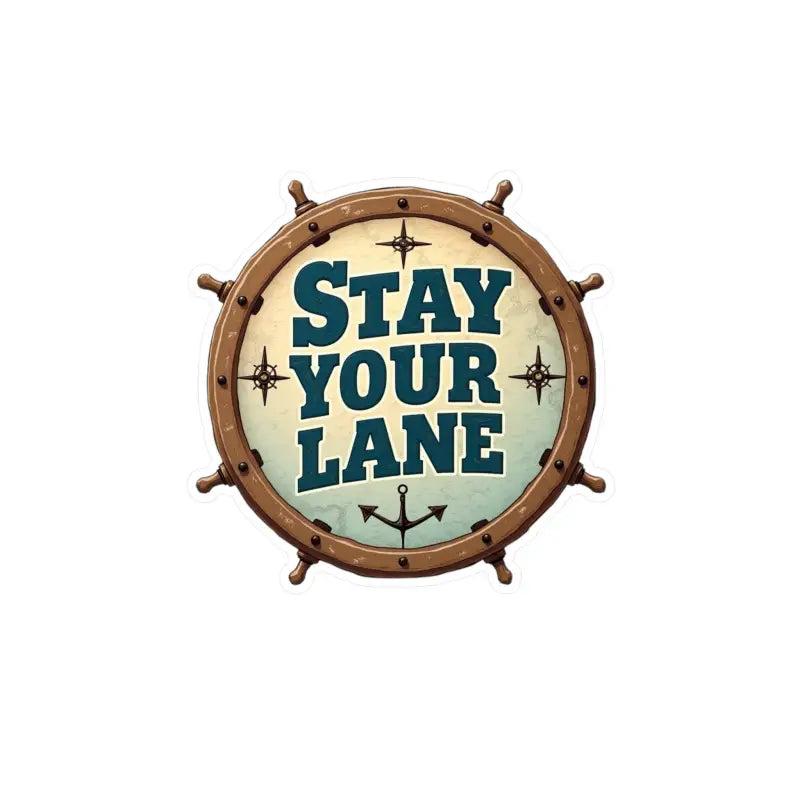 Nautical-themed Stay Your Lane wheel design for Nautical Stay Your Lane Decal