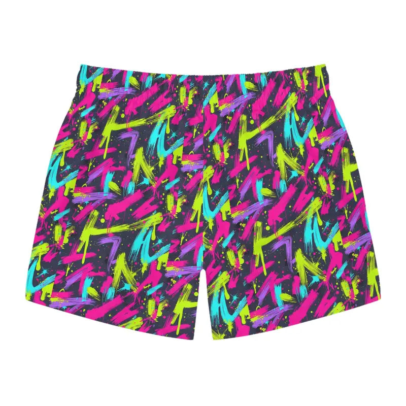 Colorful patterned swim trunks from Neon Splash Swim Trunks for summer beachwear