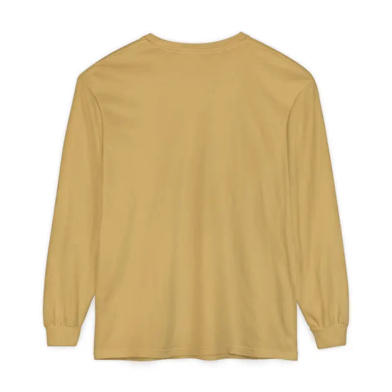 Mustard-colored long-sleeved Newport Beach T-shirt in relaxed coastal style