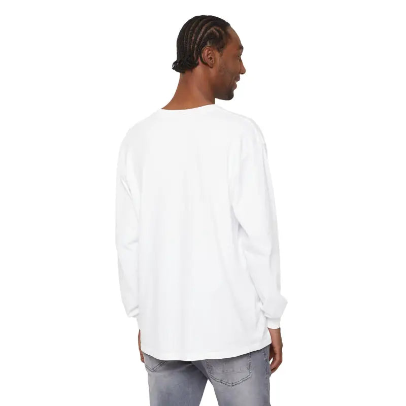 White long-sleeved Newport Beach T-shirt showcasing a relaxed coastal style design