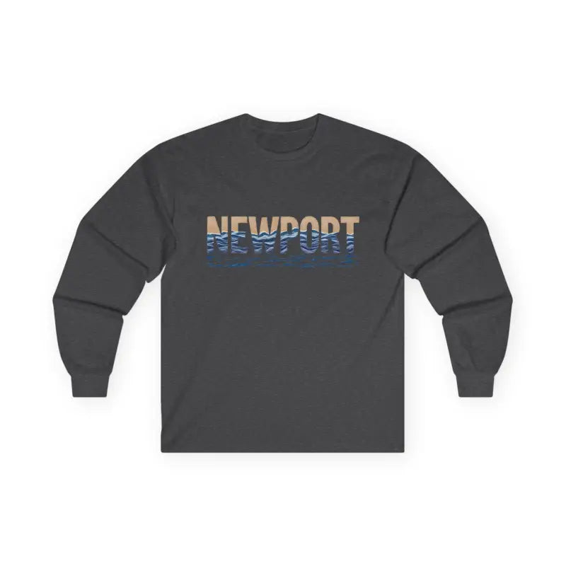 Gray long-sleeved Newport Coastal Vibes Unisex Shirt for casual wear