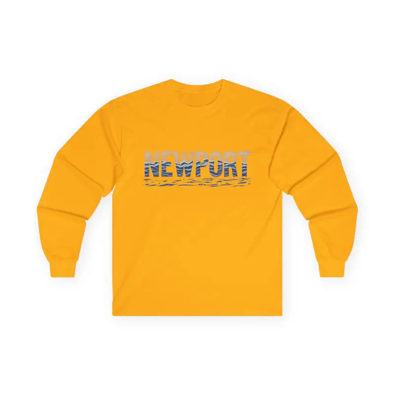 Yellow long-sleeved Newport Coastal Vibes Unisex Shirt for casual fashion