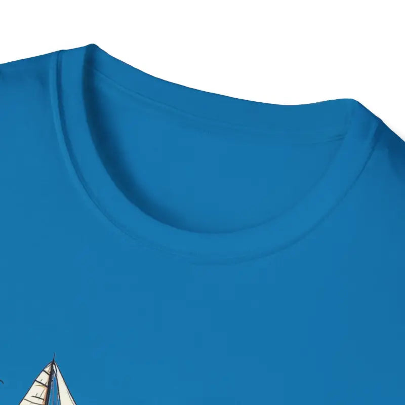 Blue Newport Sailing Softstyle Unisex T Shirt displayed on a neutral background