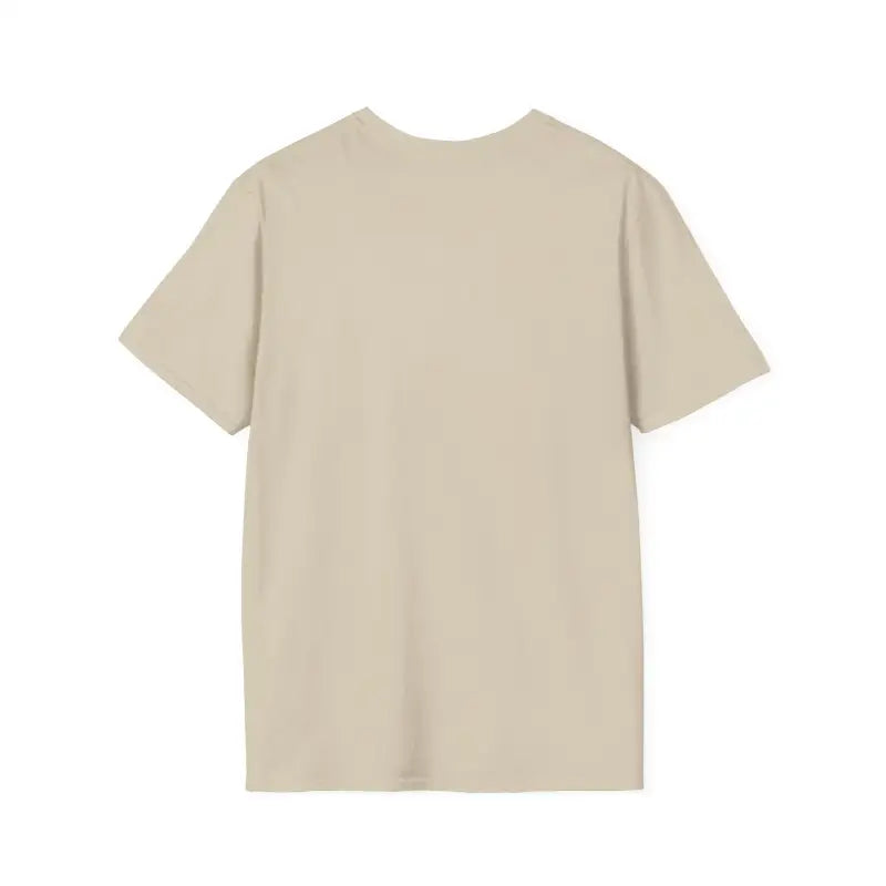 Beige short-sleeved Newport Sailing Softstyle Unisex T-Shirt displayed on a mannequin
