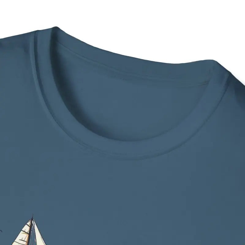 Blue Newport Sailing Softstyle T-shirt featuring a sailboat graphic design