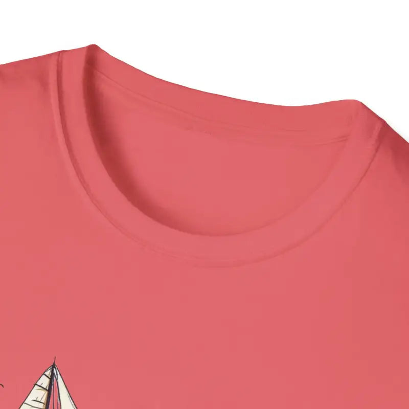 Salmon-colored Newport Sailing Softstyle Unisex T Shirt for casual wear
