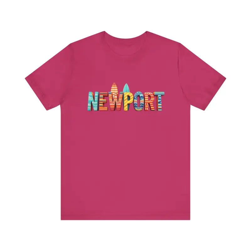 Magenta Newport Surfing Inspired Unisex Jersey Tee featuring vibrant design