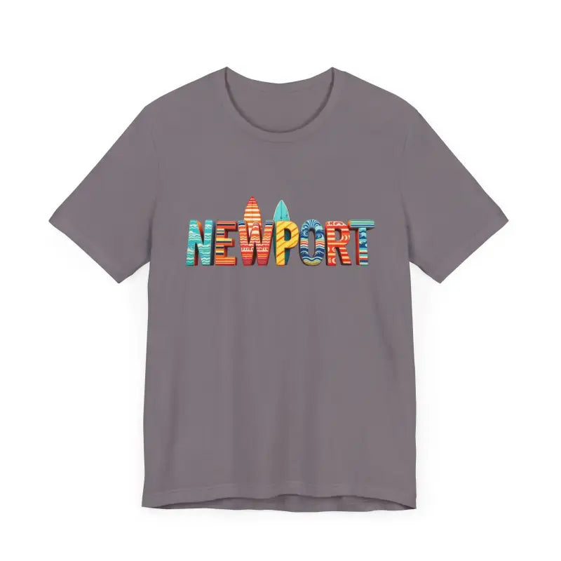 Gray Newport Surfing Inspired Unisex Jersey Tee featuring bold graphic design