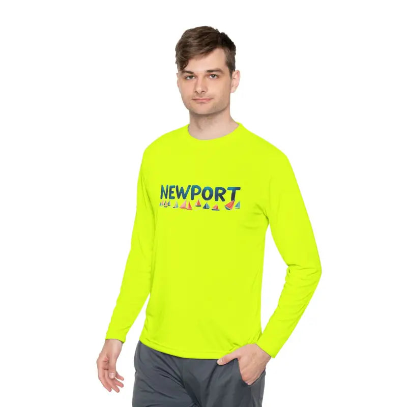 Neon yellow Newport Unisex Lightweight Long Sleeve Tee for casual wear