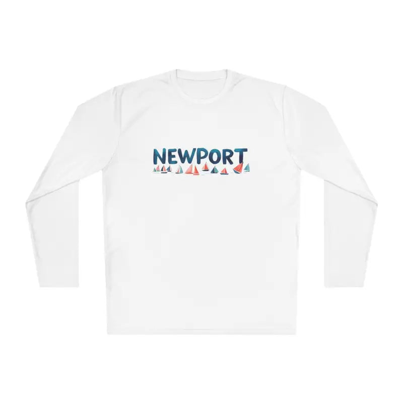 White long-sleeved shirt from Newport Unisex Lightweight Long Sleeve Tee collection