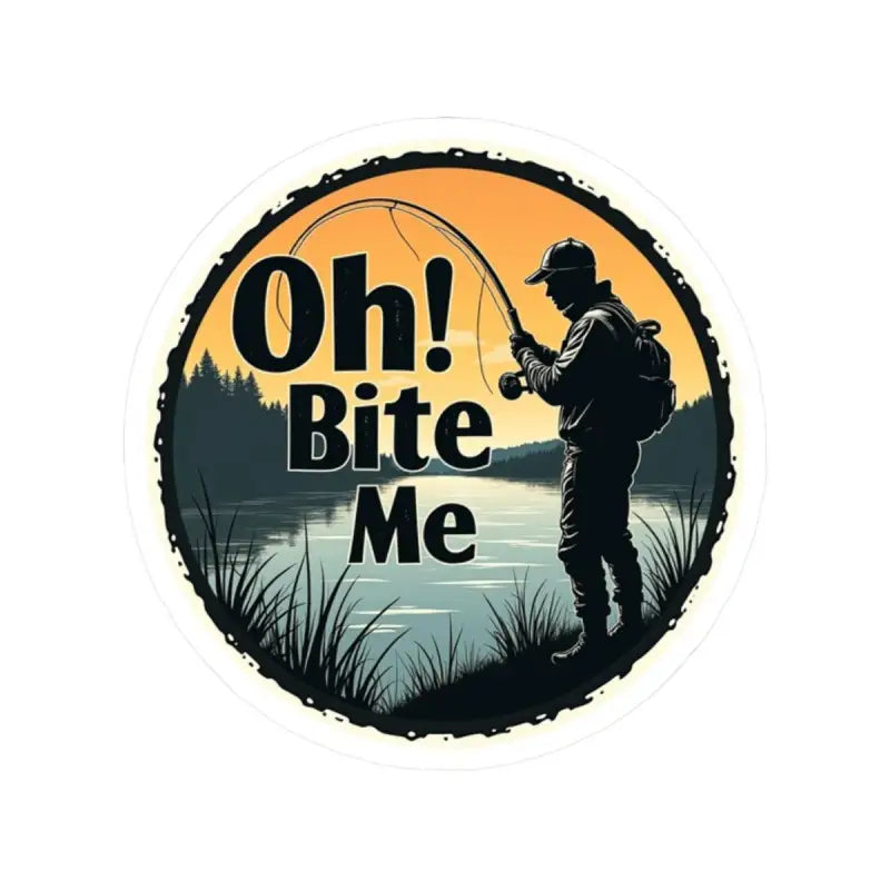Fishing sticker featuring Oh Bite Me Fishing Sticker durable vinyl decal design