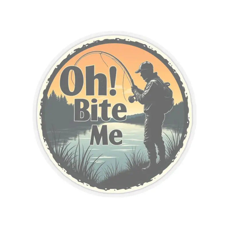 Fishing-themed sticker showcasing Oh Bite Me Fishing Sticker Durable Vinyl Decal design