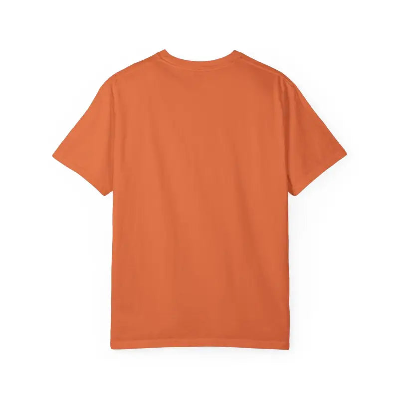 Orange short-sleeved t-shirt featuring a Surfing Reindeer design for casual wear